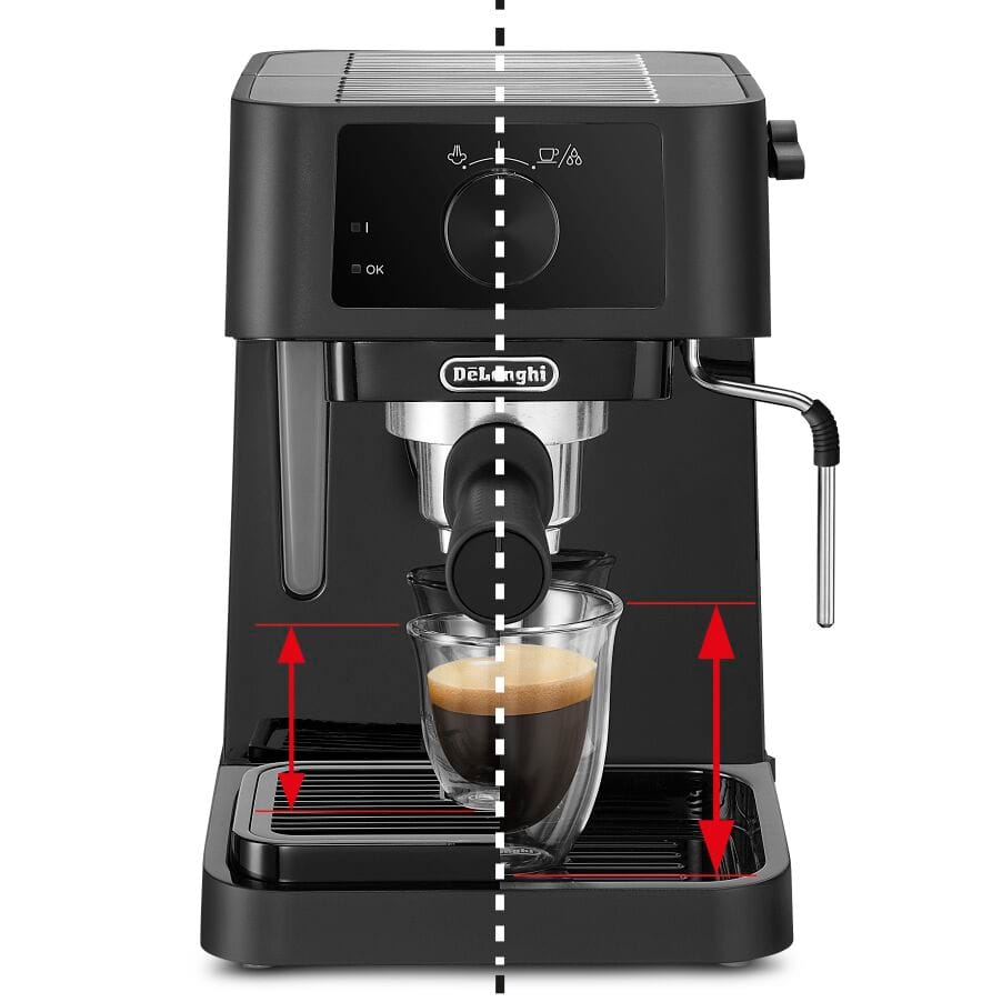De'Longhi Stilosa EC230.BK adjustable cup tray