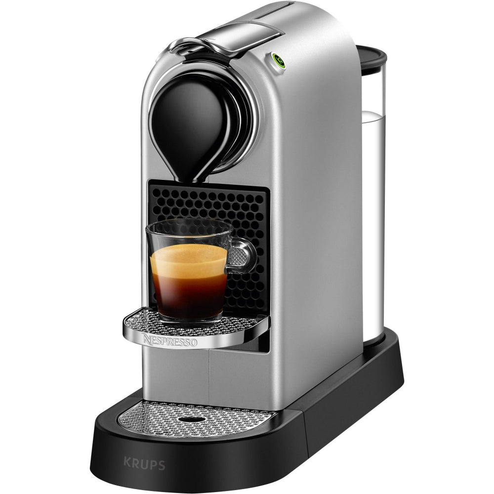 Nespresso Citiz XN741B10 Silver - front angled brewing view