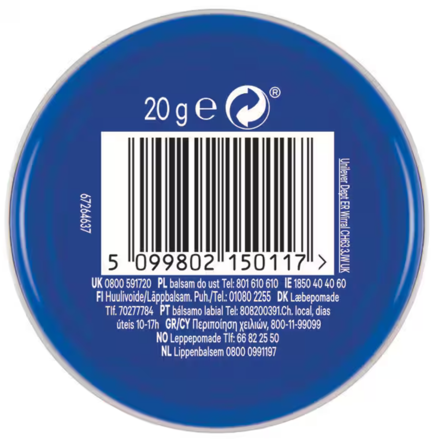 Vaseline Lip Therapy Original Tin 20g