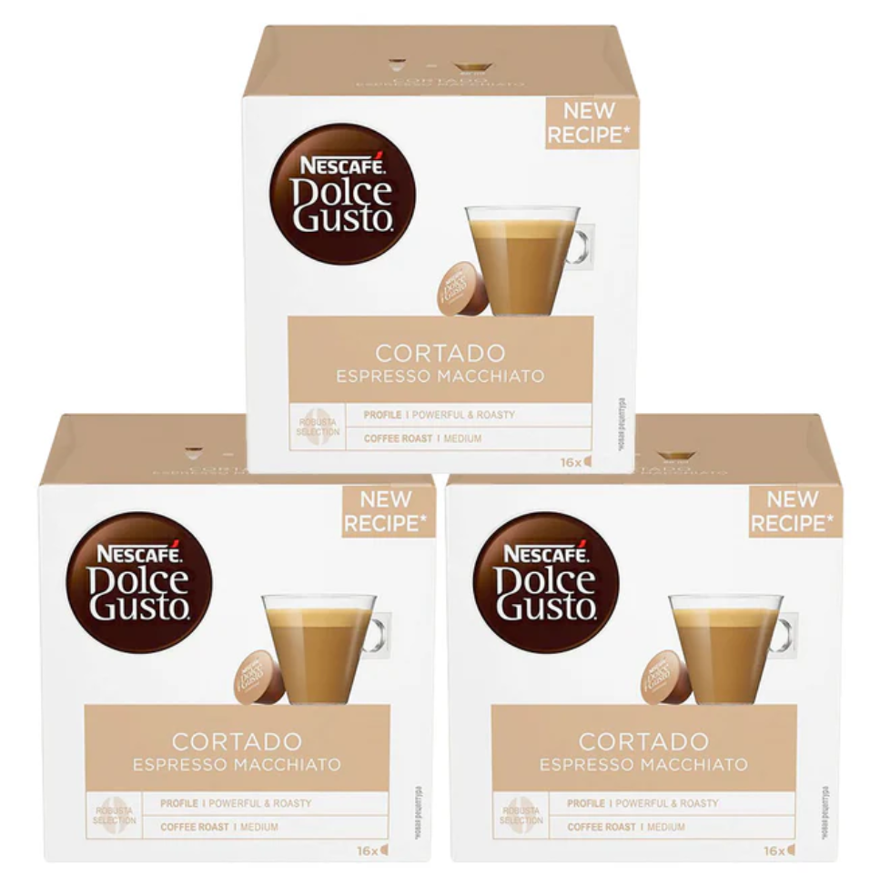 NESCAFE Dolce Gusto Cortado Espresso Macchiato Coffee Pods Pack of 3 | Elagili