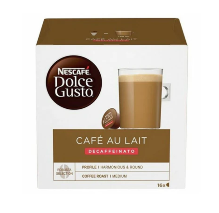Dolce Gusto Cafe Au Lait Decaf Coffee Pods x16 | Elagili