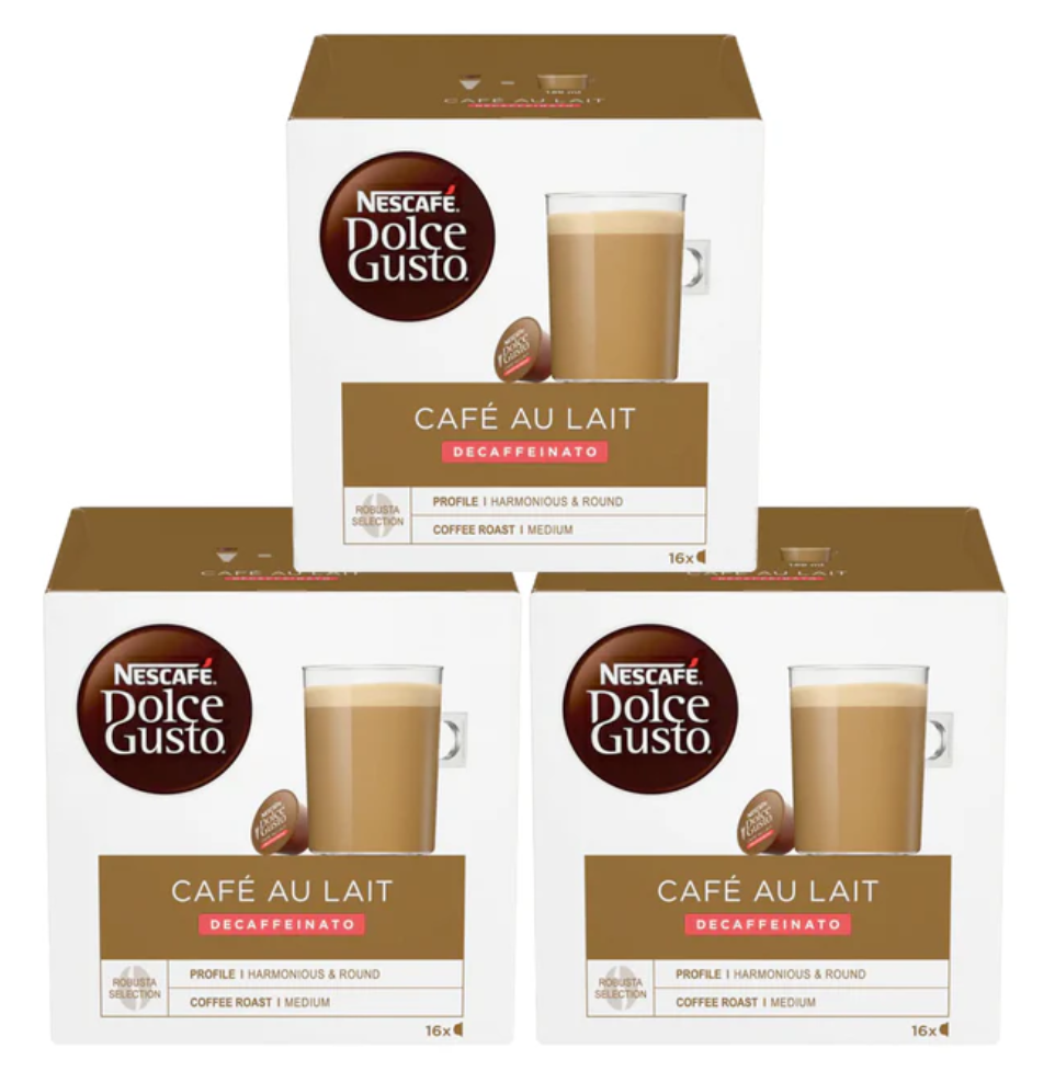 Nescafé Dolce Gusto Cafe Au Lait Decaf Coffee Pods Pack of 3 | Elagili