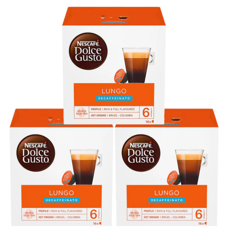 Nescafé Dolce Gusto Lungo Decaf Coffee Pods Pack of 3 | Elagili