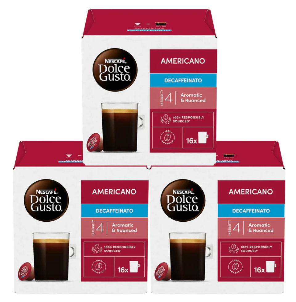 Dolce Gusto Americano Decaffeinato Coffee Pods Pack of 3 | Elagili