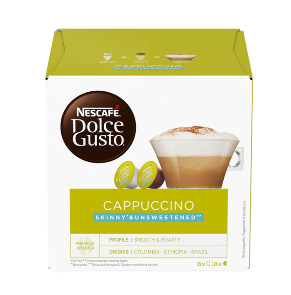 Dolce Gusto Cappuccino Skinny Unsweetened Coffee Pods x16 | Elagili