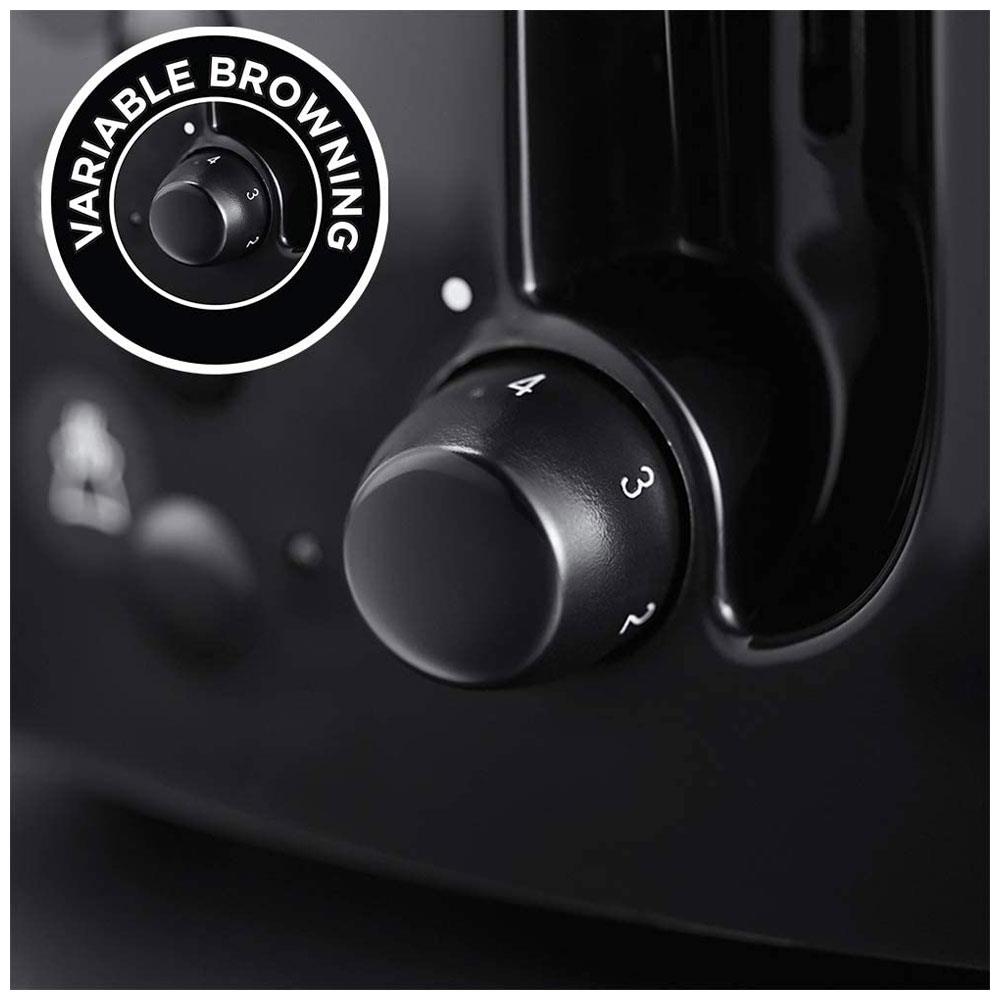 Textures 2 slice Toaster - Black