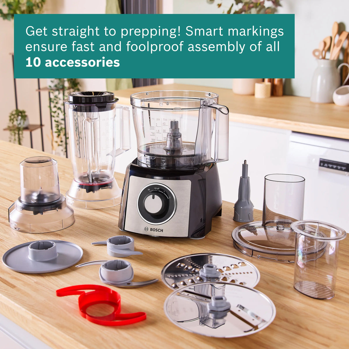 Bosch MultiTalent 3 MCM3501MGB Food Processor 800W - Black/Stainless Steel