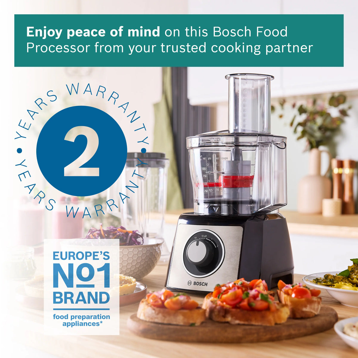 Bosch MultiTalent 3 MCM3501MGB Food Processor 800W - Black/Stainless Steel