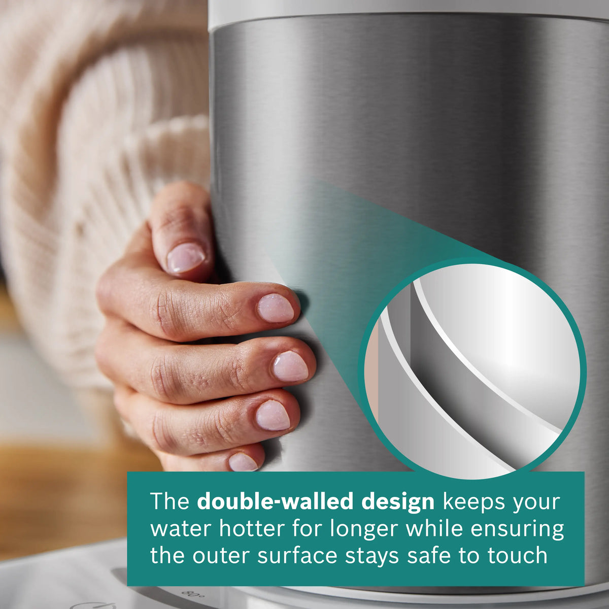 Bosch Sky TWK7201GB Variable Temperature Kettle 1.7L - Brushed Steel