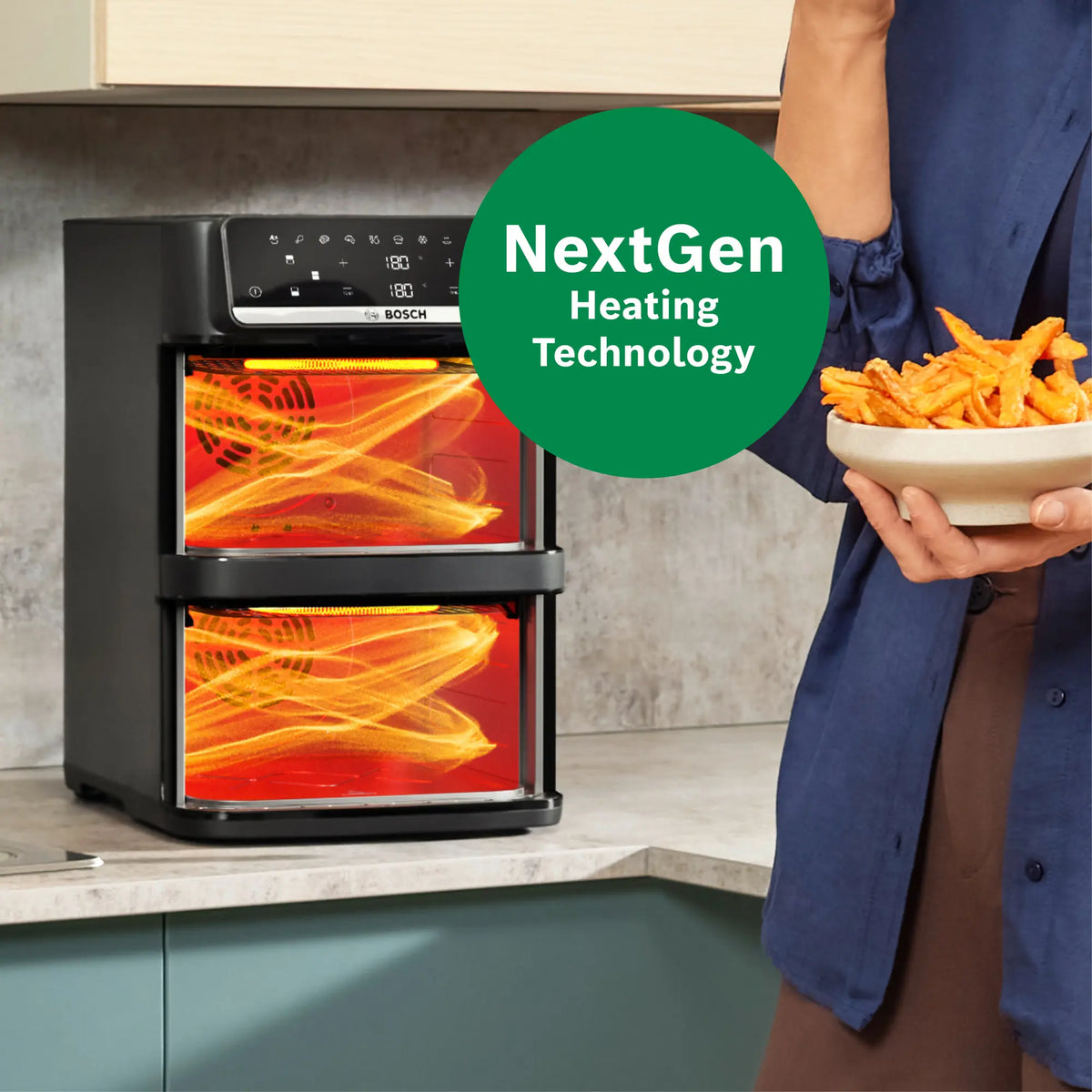 Bosch Series 6 MAFD661B0G 12L Double Stack Air Fryer - Black