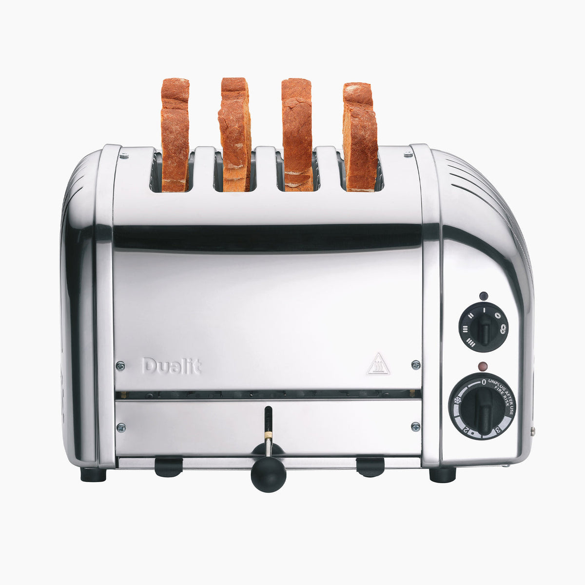 Dualit 4 Slice NewGen Classic Toaster Chrome with toast