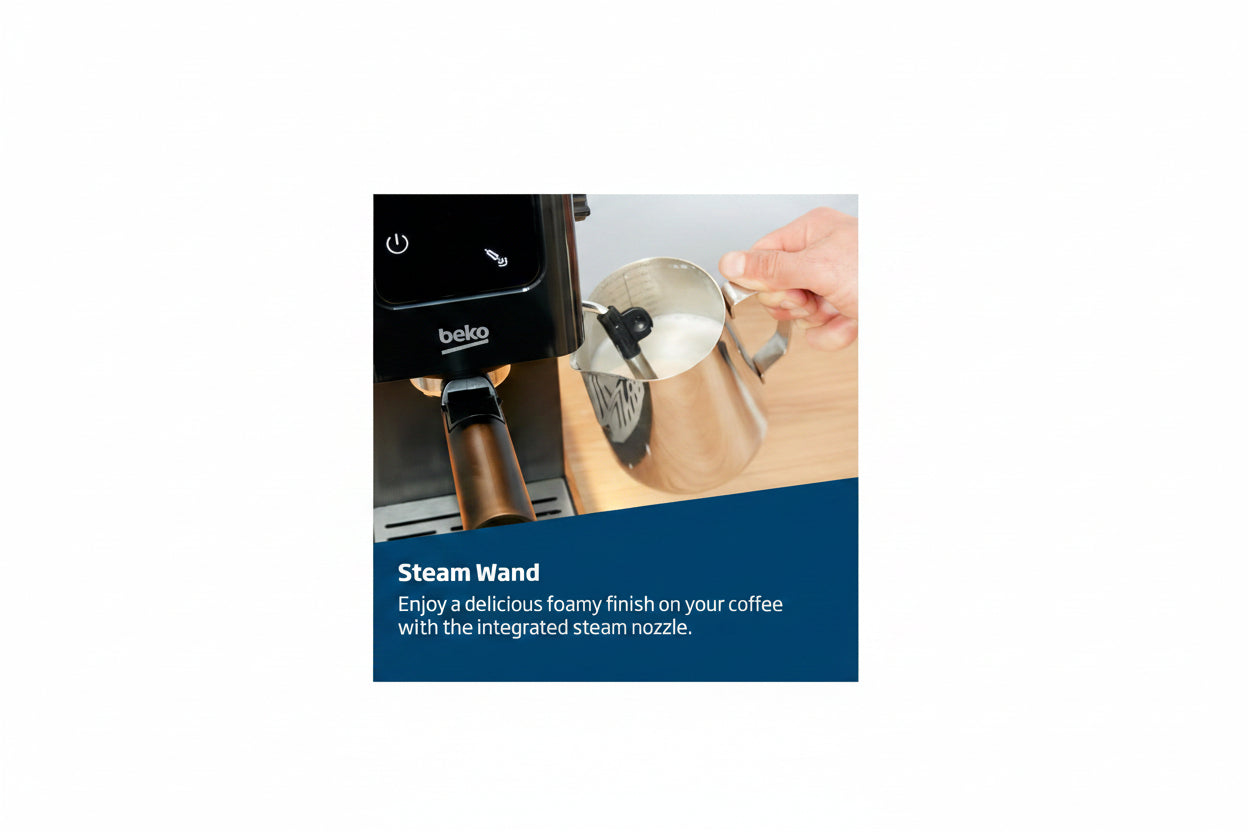 Beko CaffeExperto CEP5302B espresso machine with steam wand - alternate view