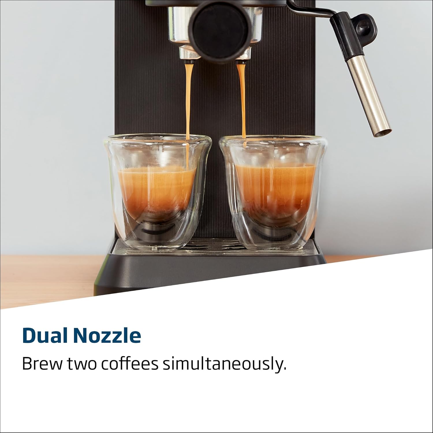Beko CaffeExperto CEP5302B manual espresso machine - control panel and coffee preparation view