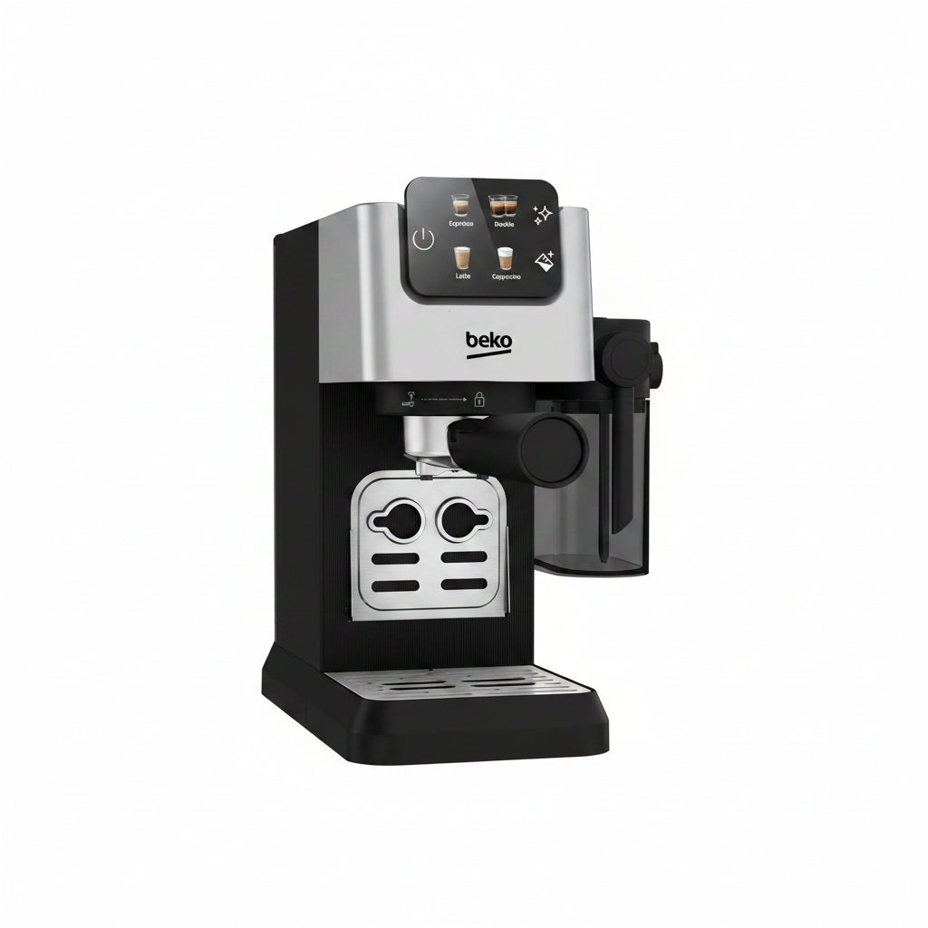 Beko CaffeExperto CEP5304X semi-automatic espresso machine with milk jug - front view