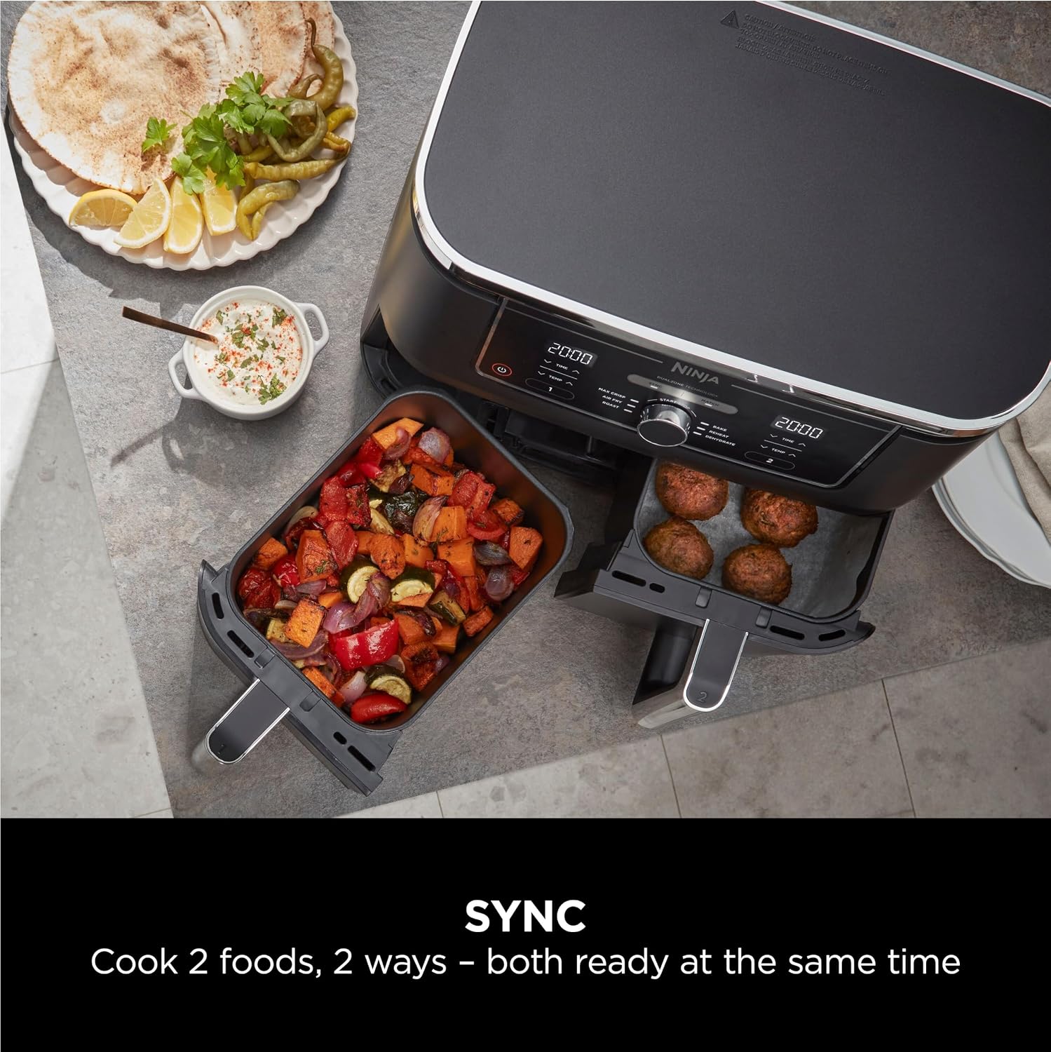Ninja Foodi MAX Dual Zone Air Fryer AF400UK 9.5L