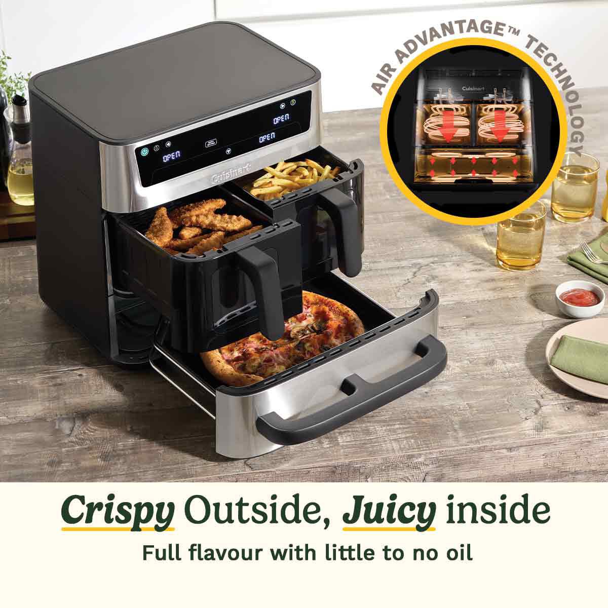 Cuisinart Tri Zone AFT13XSSU 13.6L Air Fryer & Oven - Stainless Steel