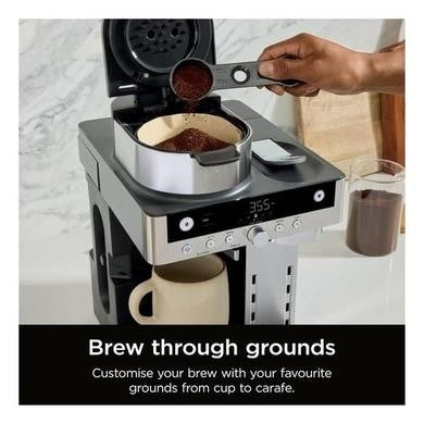 Ninja Prestige DualBrew CFN802UK Black coffee machine carafe brewing view