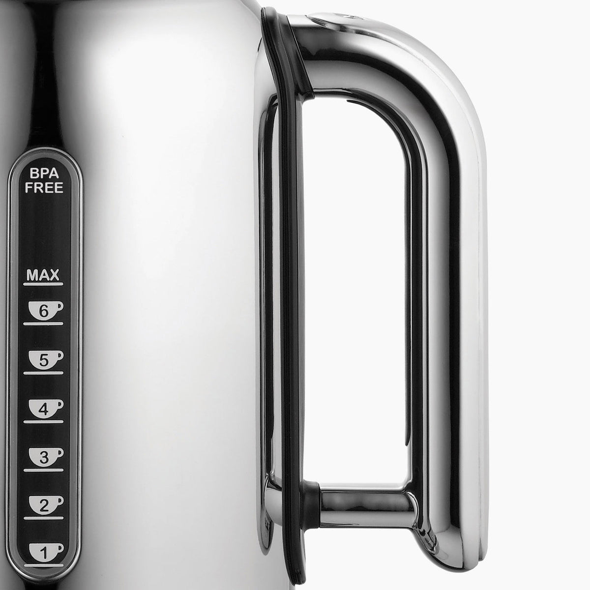 Dualit Classic Kettle Polished handle and water level detail