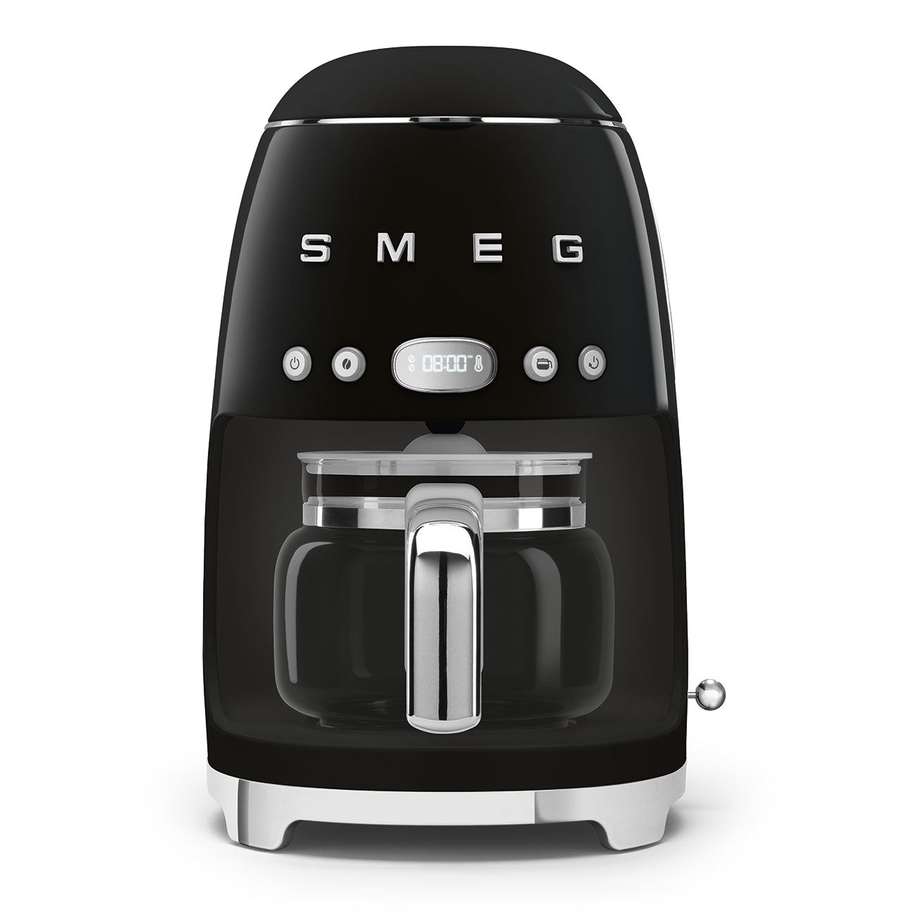 Smeg Black Drip Filter Coffee Machine Auto-Start Timer, 50's Style DCF02BLUK
