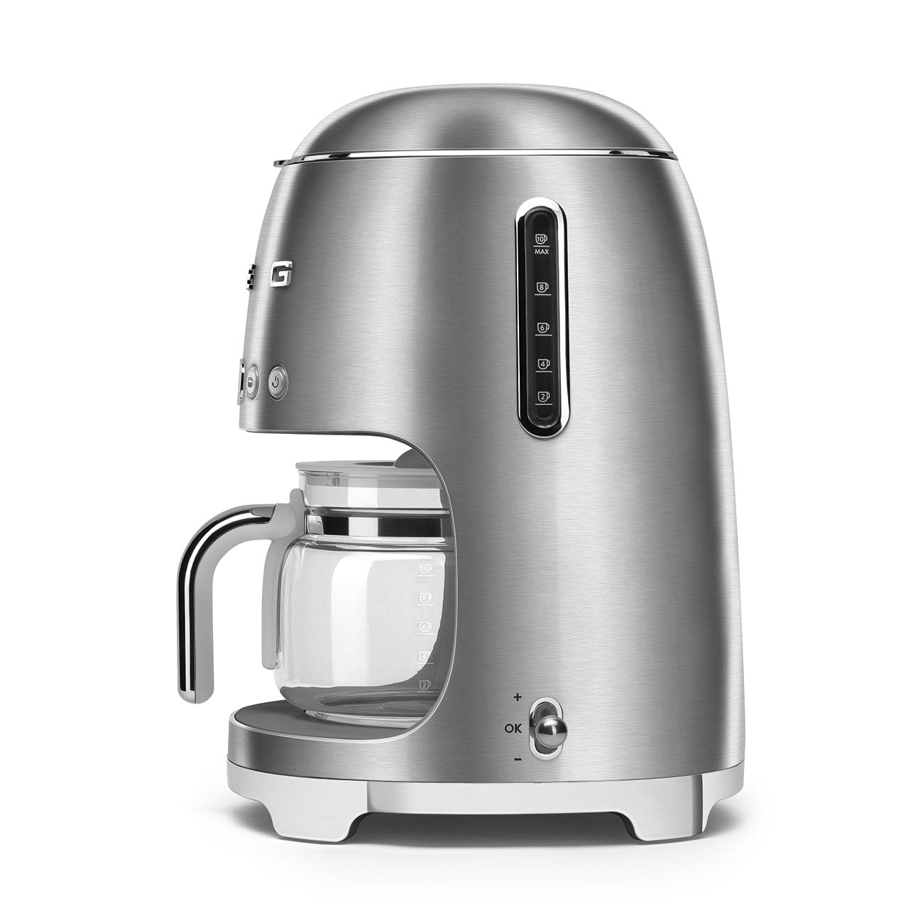 Smeg Stainless steel Drip Filter Coffee Machine Auto-Start Timer. 50's Style DCF02SSUK