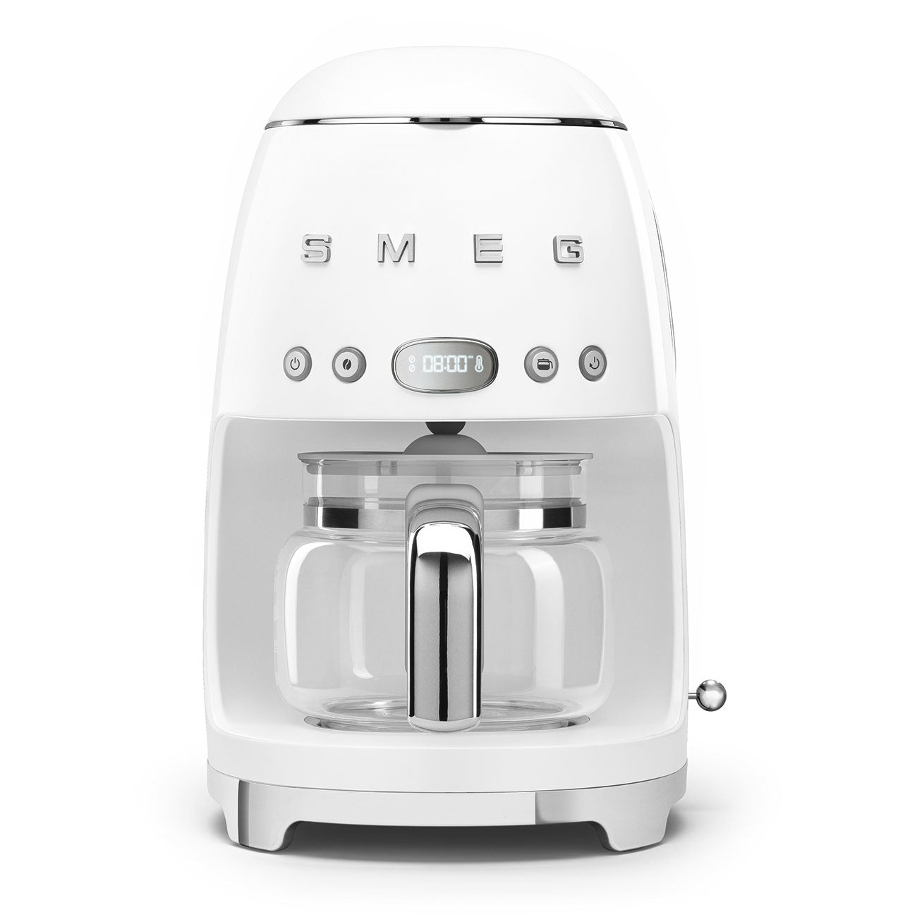 Smeg White Drip Filter Coffee Machine Auto-Start Timer 50's Style DCF02WHUK