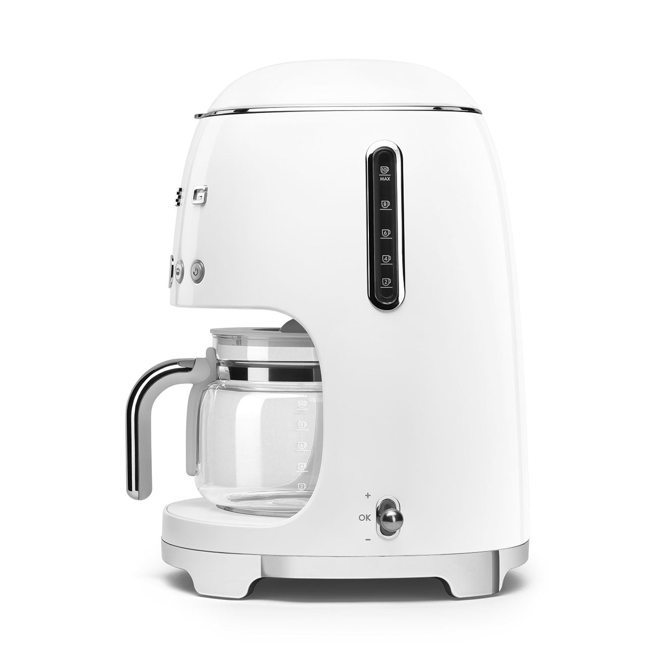 Smeg White Drip Filter Coffee Machine Auto-Start Timer 50's Style DCF02WHUK