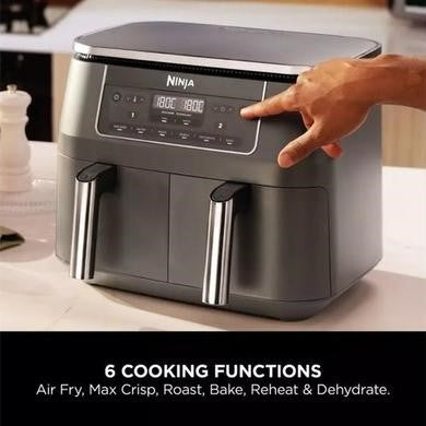 Ninja Foodi DZ300UK Dual Zone 7.6L Air Fryer - Gun Metal Grey