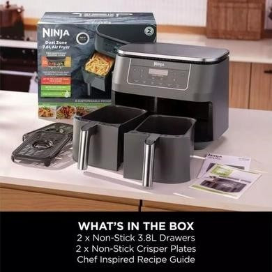 Ninja Foodi DZ300UK Dual Zone 7.6L Air Fryer - Gun Metal Grey