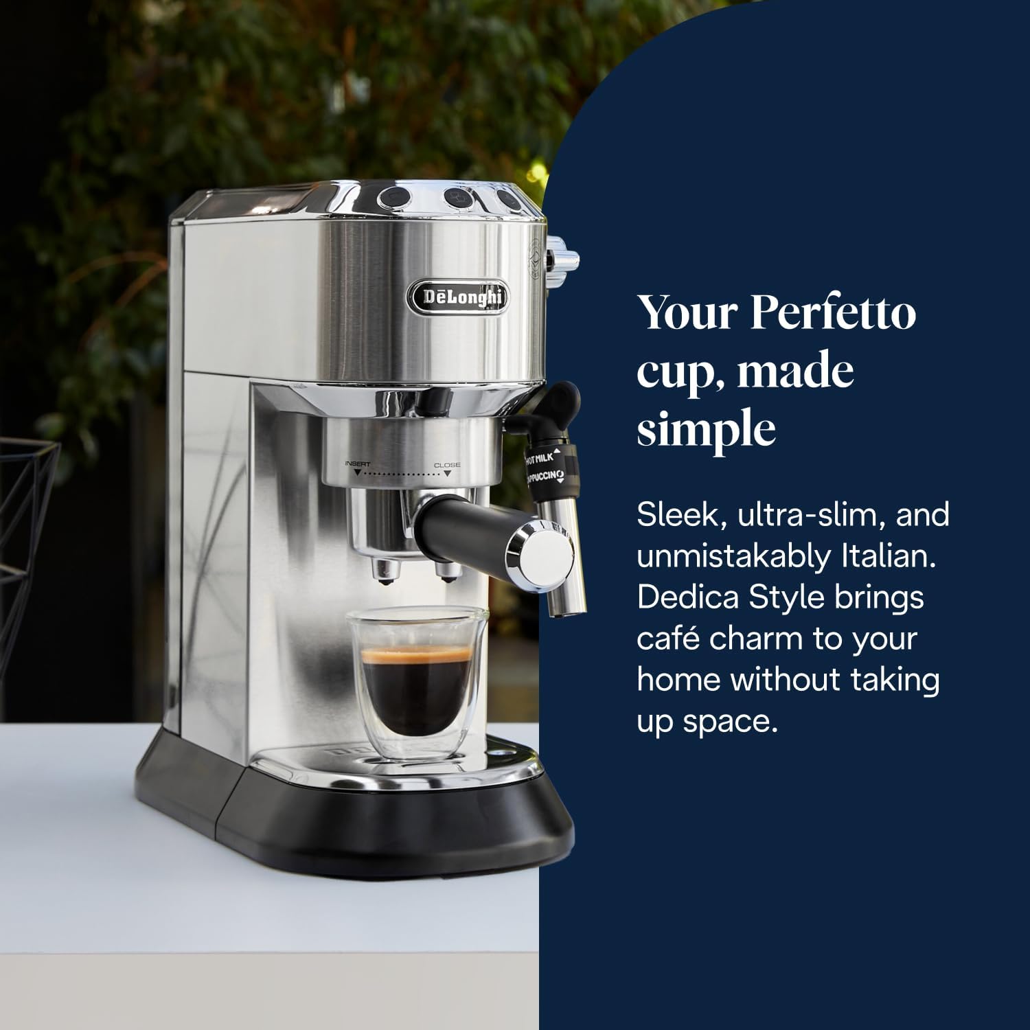 De'Longhi Dedica Style EC685.M silver espresso machine - product view 3