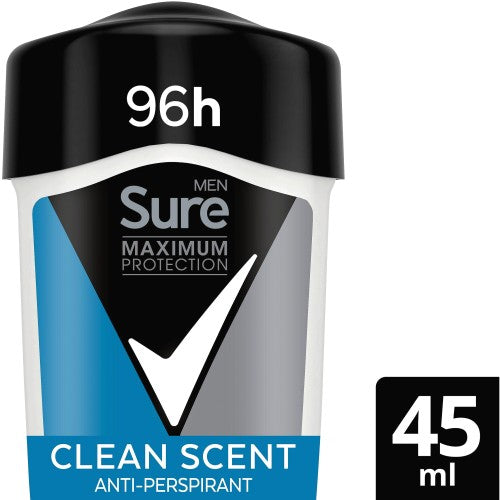 Sure Men Max Pro Clean Scent Antiperspirant Cream Stick 45ml