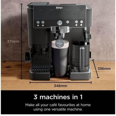 Ninja Luxe Café Premier ES601UKBK Black coffee machine grinder and controls view
