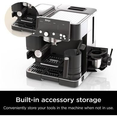 Ninja Luxe Café Premier ES601UKBK Black espresso and filter coffee machine detail