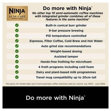 Ninja Luxe Café Premier ES601UKBK 3-in-1 Bean-to-Cup Coffee Machine - Black