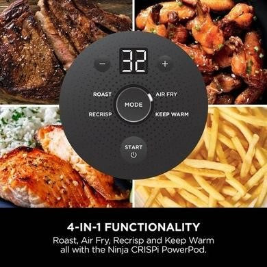 Ninja CRISPi FN101UKGY 4-in-1 Portable Glass Air Fryer - Cyberspace Blue