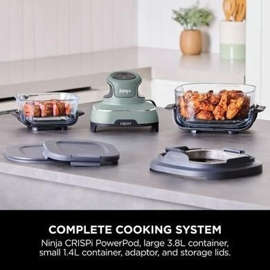 Ninja CRISPi FN101UKSG 4-in-1 Portable Glass Air Fryer - Sage
