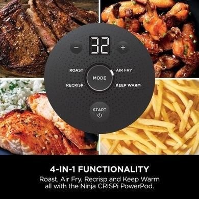 Ninja CRISPi FN101UKSG 4-in-1 Portable Glass Air Fryer - Sage