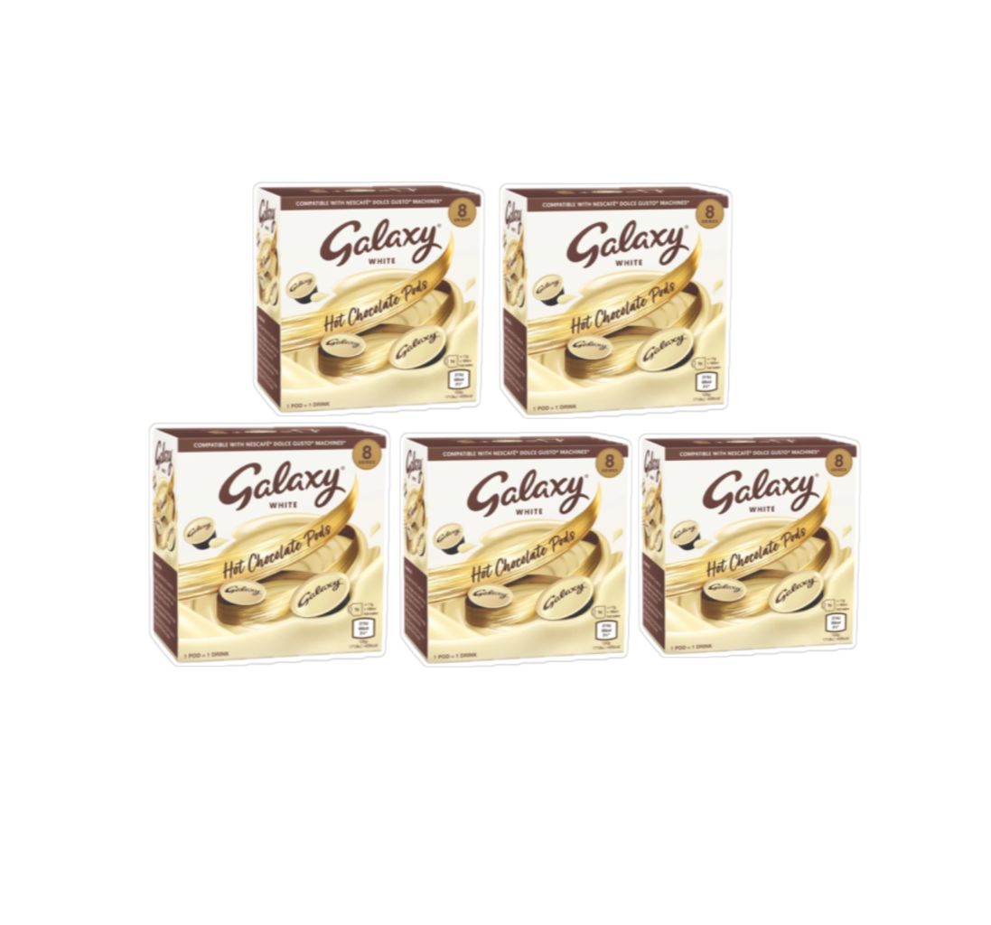 Galaxy White Hot Chocolate Capsules Dolce Gusto Compatible 5 Packs | UK