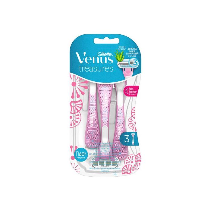 Gillette Venus Treasures Pink Disposable Razors 3 Pack | Women's UK