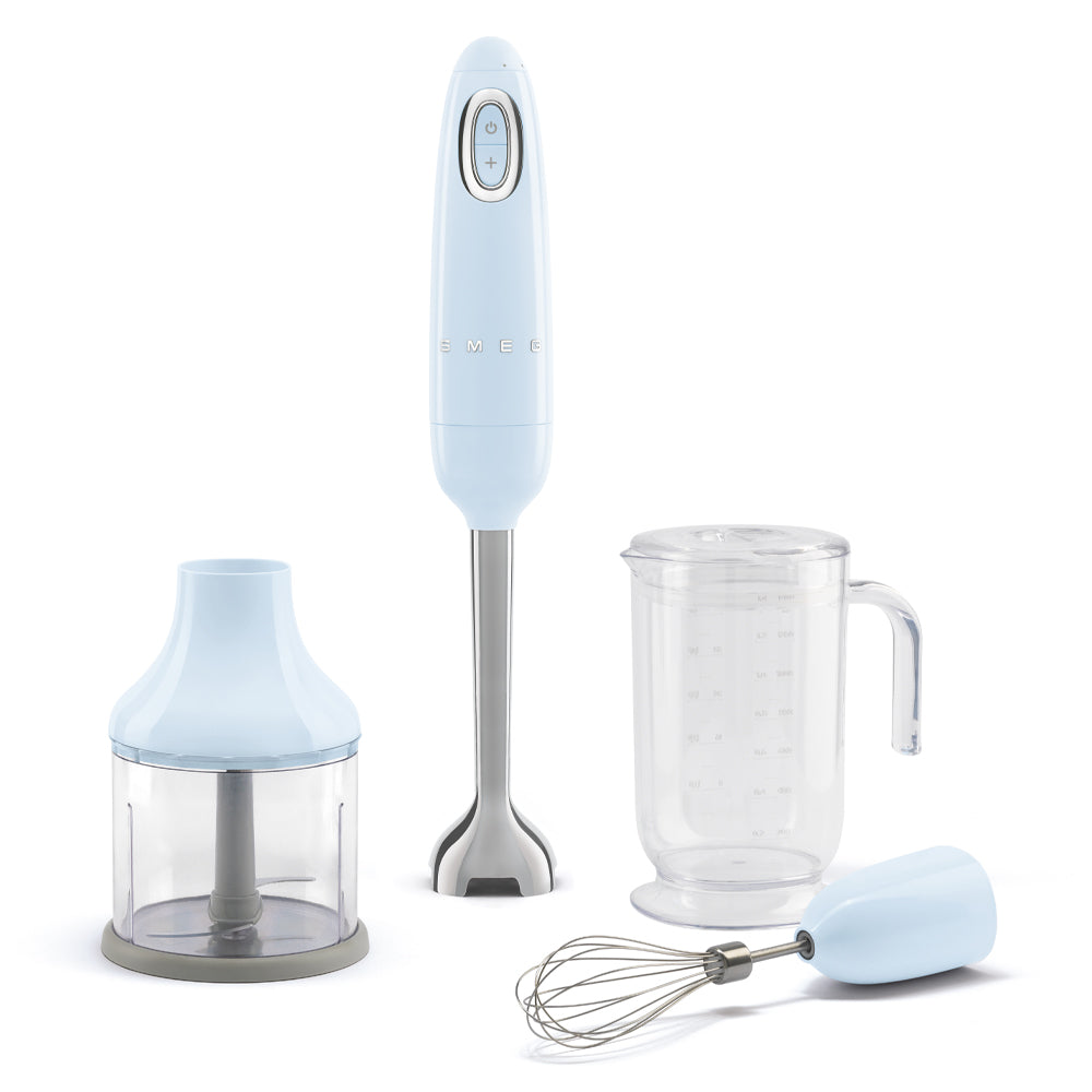 Smeg Pastel Blue 3-in-1 Hand Blender + Accessories 50's Style HBF03PBUK