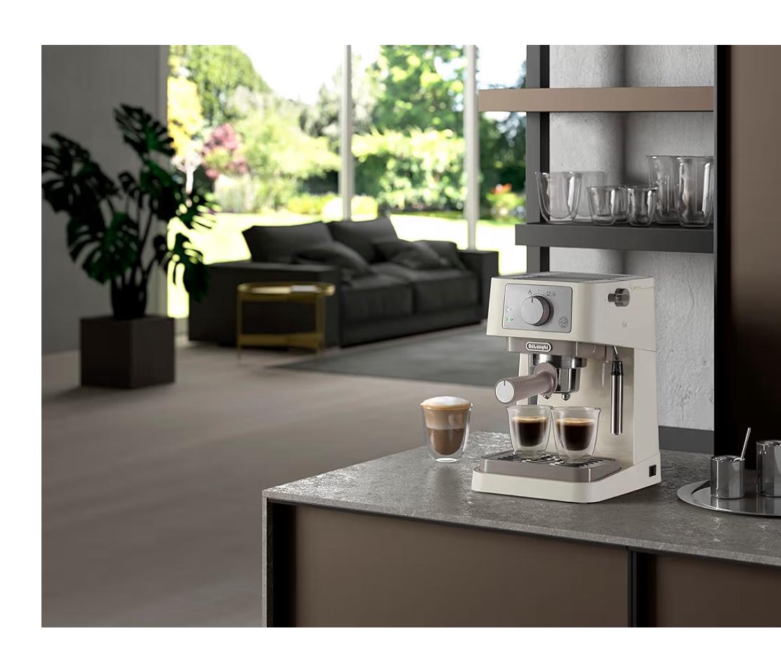 De'Longhi Stilosa Traditional Pump Espresso Coffee Machine - Cream - EC260.CR