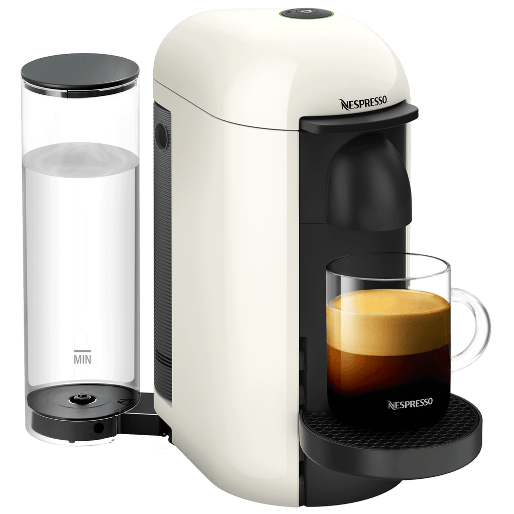 Nespresso Vertuo Plus White - angled brewing view