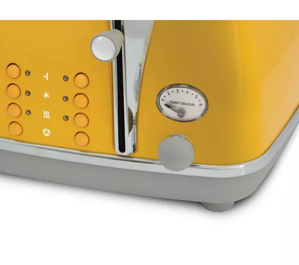 DELONGHI Icona Capitals CTOC4003.Y 4-Slice Toaster - Yellow