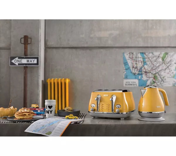 DELONGHI Icona Capitals KBOC3001.Y Jug Kettle - Yellow
