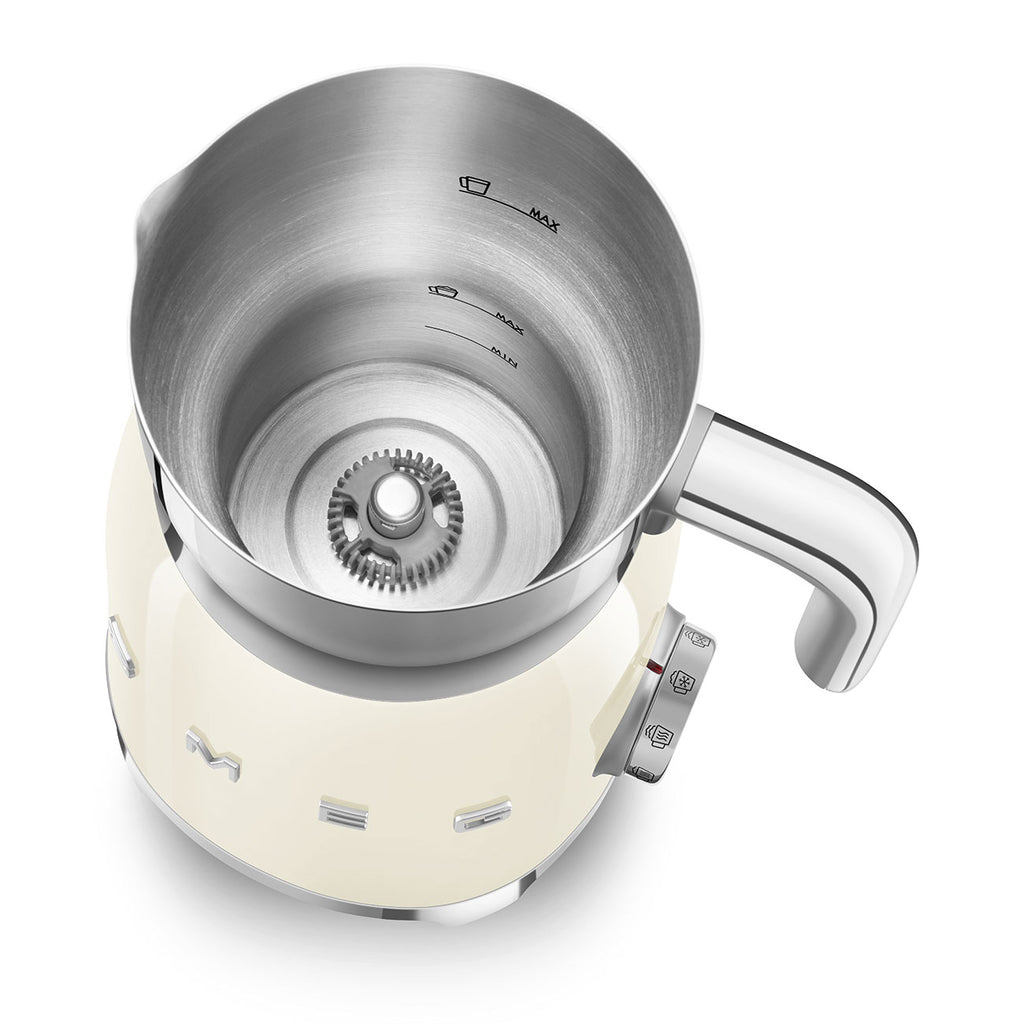 Smeg MFF11CRUK cream milk frother – controls and frothing functions