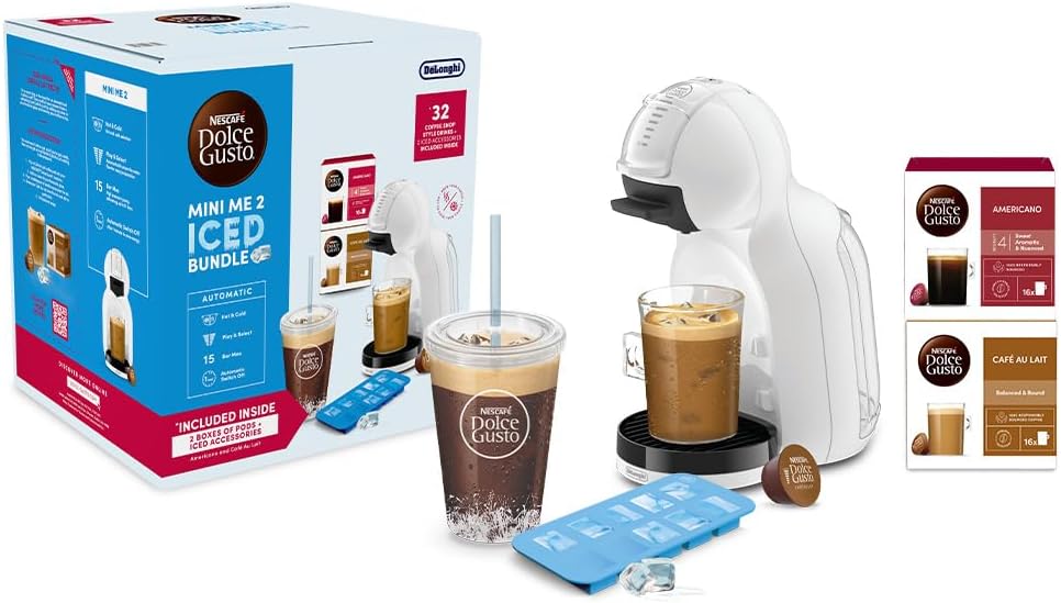 De'Longhi Dolce Gusto Mini Me 2 Iced Coffee Bundle - coffee machine and bundle view