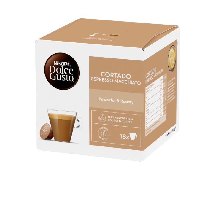  Nescafe Dolce Gusto Cortado Espresso Macchiato Pods 16pk | UK