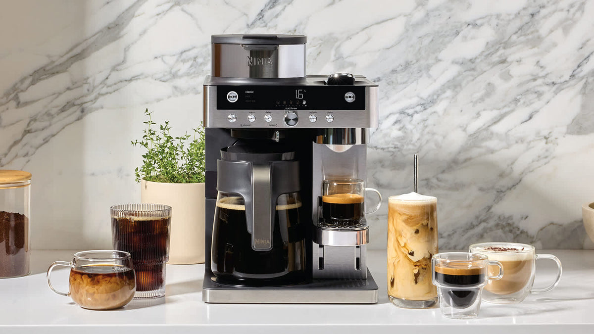 Ninja Prestige DualBrew CFN802UK filter and pod coffee machine lifestyle view