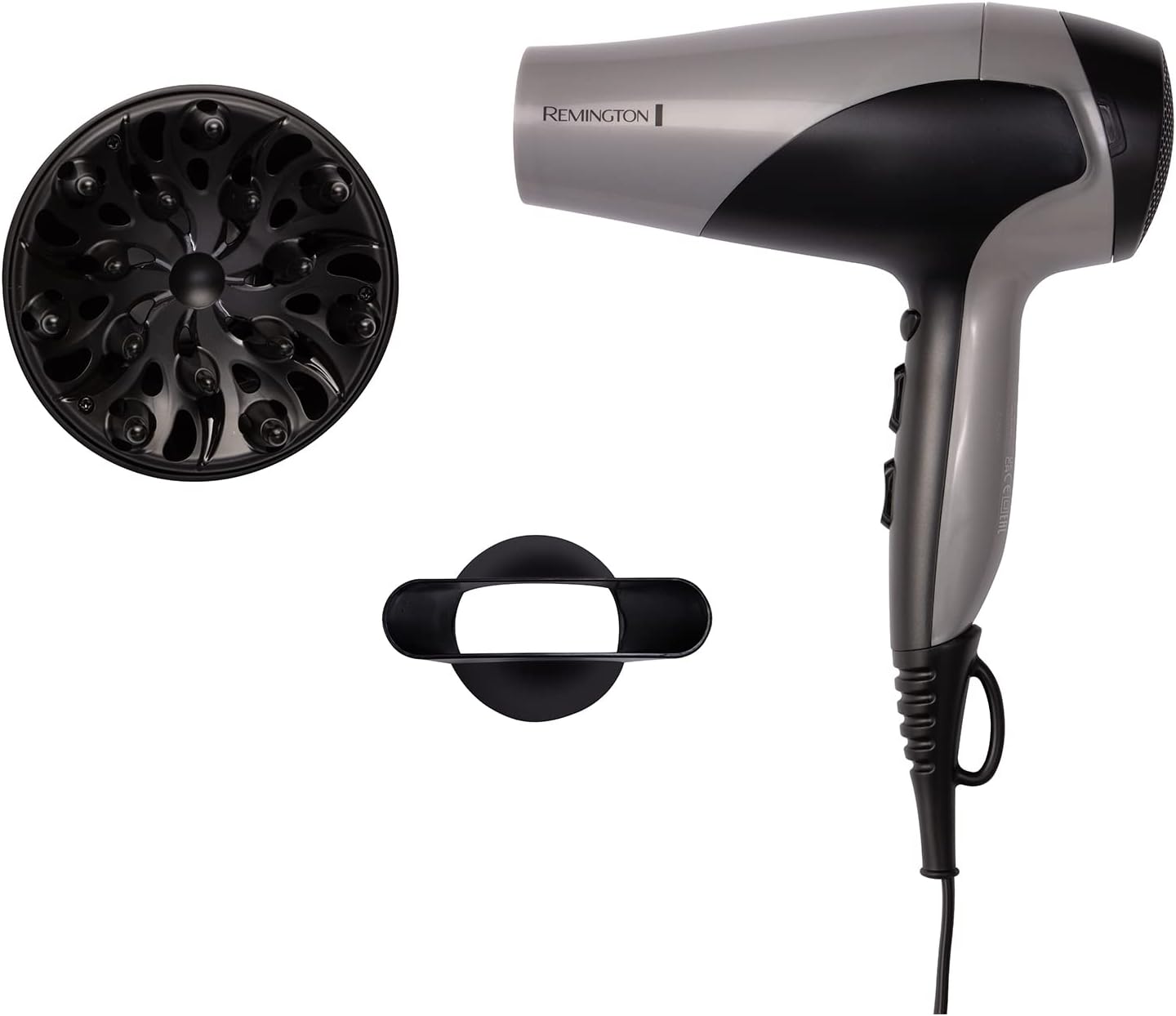 REMINGTON Ionic Dry 2200 D3190S Hair Dryer - Black and Silver