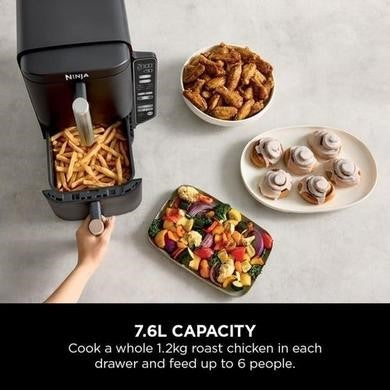 Ninja Double Stack SL300UK 7.6L Dual Air Fryer - Grey
