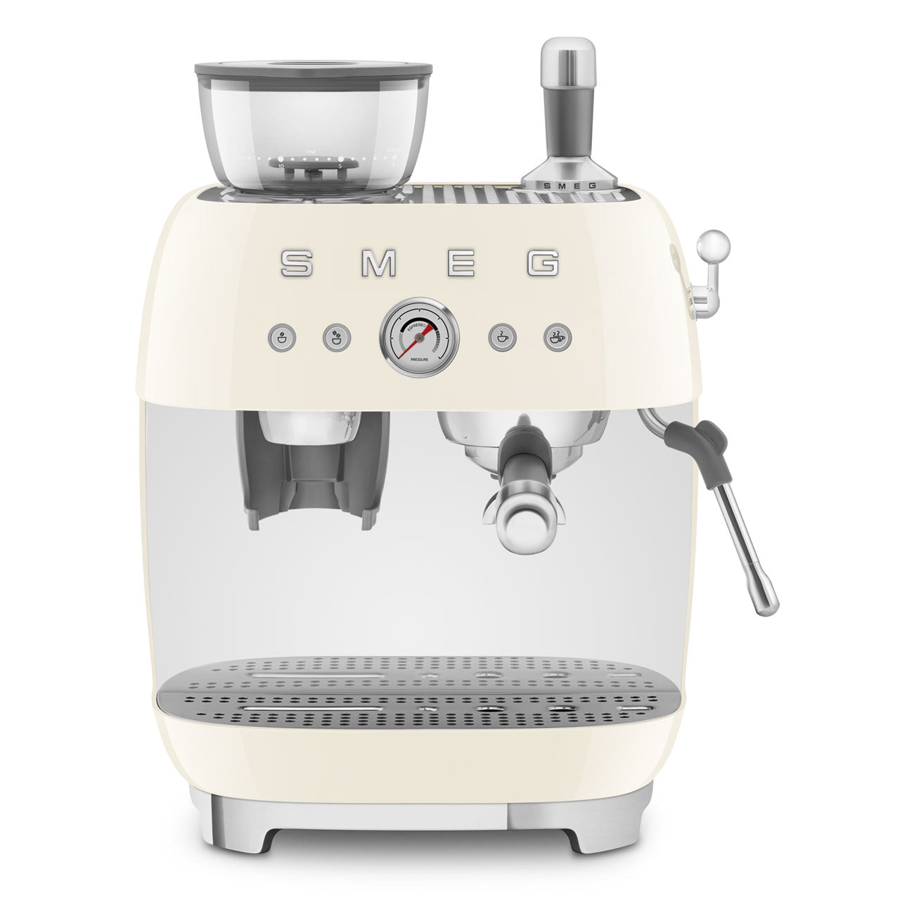 Smeg Cream Espresso Machine with Grinder EGF03CRUK | 50's Retro UK